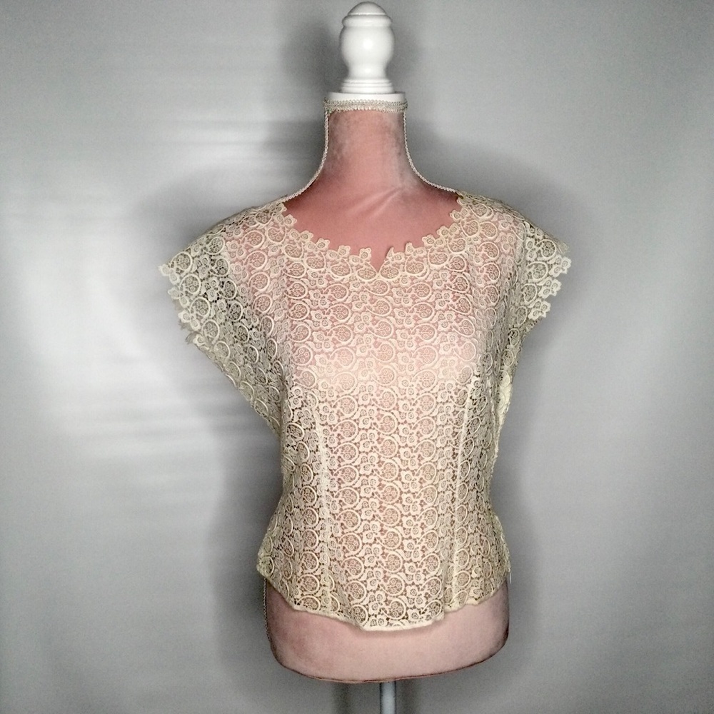 Vintage Marshall & Snelgrove Handmade White Tatted Lace Top